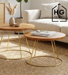 Nowoczesna złota noga do stolika kawowego solidny metalowy stelaż RING 40 cm