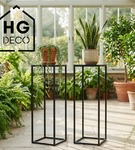 Kwietnik stojący metalowy czarny loftowy stojak na kwiaty pojedynczy 60cm