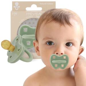 Smoczek dla niemowląt okrągły 3-36m Moss Green Hevea