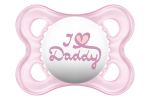 Smoczek uspokajający 2-6 m-cy love Daddy różowy Mam Baby