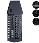 Lampion metalowy domek czarny XXL 80 cm dekoracja wnętrz i ogrodu HGDECO