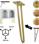 Metalowa noga do szafki / komody / pufy / złota DP25 cm
