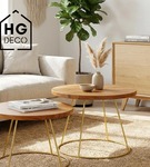 Nowoczesna złota noga do stolika kawowego solidny metalowy stelaż okrągły RING 50 cm