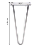 Metalowa noga meblowa do stolika loft srebrna Hairpin legs