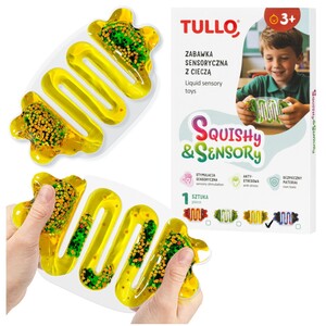 Zabawka sensoryczna z cieczą żółta squishy gniotek Tullo