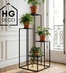 Kwietnik metalowy stojący na cztery doniczki CASCADE Premium czarny 92 cm