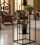 Kwietnik metalowy stojący na cztery doniczki CASCADE Premium czarny 92 cm