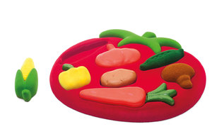 Puzzle sensoryczne sorter 3D warzywa Rubbabu