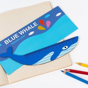 Drewniana linijka Płetwal błękitny Rex London