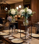 Metalowy kwietnik stojak na kwiatek loftowy kwietnik czarny TOWER 40 cm