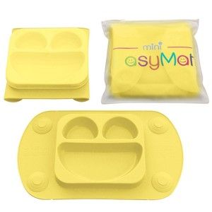 Mata talerzyk silikonowy z podkładką 2w1 lunchbox żółty EasyTots