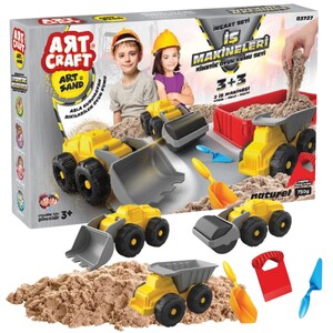 Piasek kinetyczny + pojazdy budowlane Art Craft