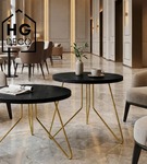 Noga meblowa metalowa noga do stolika kawowego FIN 50 cm złota Zestaw 3 szt.