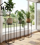 Metalowy kwietnik stojak na kwiatek loftowy kwietnik czarny TOWER 70 cm