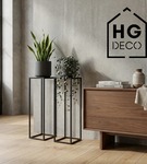 Kwietnik stojący metalowy czarny loftowy stojak na kwiaty pojedynczy 75cm