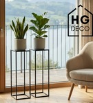 Kwietnik stojący metalowy czarny loftowy stojak na kwiaty pojedynczy 75cm