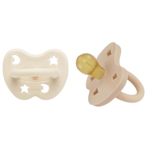 Smoczek okrągły 3-36m  zestaw 2 sztuki White & Sand Hevea