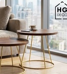 Nowoczesna złota noga do stolika kawowego solidny metalowy stelaż okrągły RING 50 cm