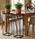 Kwietnik stojący metalowy czarny loftowy stojak na kwiaty pojedynczy 75cm