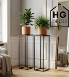 Kwietnik stojący metalowy czarny loftowy stojak na kwiaty pojedynczy 75cm