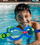 Okulary do pływania dla dzieci Smok zielony Aqua2ude
