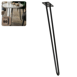 Metalowa noga hairpin do stolika kawowego dwa pręty / noga loftowa / czarna DP50 cm