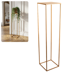 Metalowy kwietnik stojak na kwiatek nowoczesny kwietnik złoty TOWER 100 cm