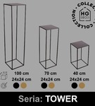 Metalowy kwietnik stojak na kwiatek loftowy kwietnik czarny TOWER 40 cm