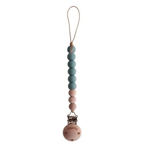 Zawieszka do smoczka koralikowa boho Cleo Cadet Blue Mushie