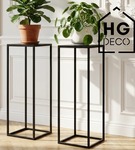 Kwietnik stojący metalowy czarny loftowy stojak na kwiaty pojedynczy 60cm