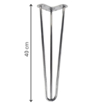 Noga do stolika metalowa Hairpin trójnoga TL 40cm srebrna