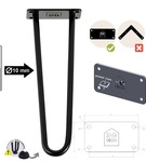 Metalowa noga do szafki / komody / pufy / czarna DP25 cm