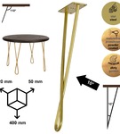 Metalowa noga twist hairpin do stolika kawowego dwa pręty noga złota DX40 cm