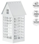 Lampion metalowy domek biały XL 50 cm dekoracja wnętrz i ogrodu HGDECO