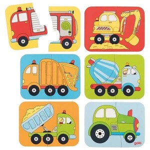 Puzzle edukacyjne samochody pojazdy transport Goki