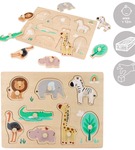 Układanka z uchwytami zwierzątka Safari drewniana Adam Toys