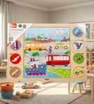 Puzzle układanka 2w1 pojazdy odszukaj cień Viga