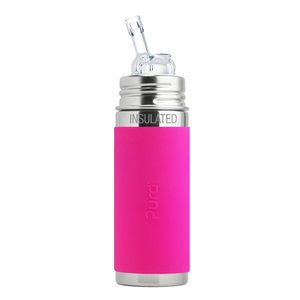 Termobutelka ze słomką 260ml różowa PURA