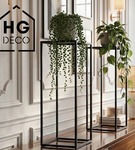 Metalowy kwietnik stojak na kwiatek loftowy kwietnik czarny TOWER 70 cm