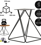 Stelaż noga do stolika kawowego DIAMOND 51 cm czarna