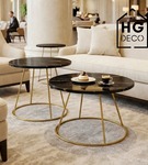 Nowoczesna złota noga do stolika kawowego solidny metalowy stelaż RING 40 cm