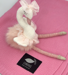 Kocyk bawełniany dla dziecka tkany różowy Lemonii