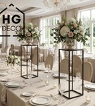 Metalowy kwietnik stojak na kwiatek loftowy kwietnik czarny TOWER 70 cm