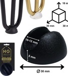 Podkładka ochronna czarna z tworzywa pod nogi meblowe hairpin HGDECO