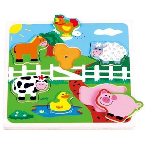 Drewniane puzzle muzyczne dżwiękowe Farma LELIN