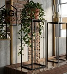 Metalowy kwietnik stojak na kwiatek loftowy kwietnik czarny TOWER 70 cm