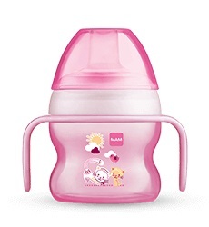 Kubek startowy Starter Cup 150 ml 4 m+ różowy kotek Mam Baby