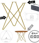 Stelaż noga do stolika kawowego STAR 50 cm złota