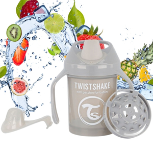 Kubek niekapek z mikserem 230ml szary Twistshake