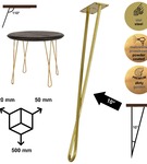 Metalowa noga twist hairpin do stolika kawowego dwa pręty noga złota DX50 cm